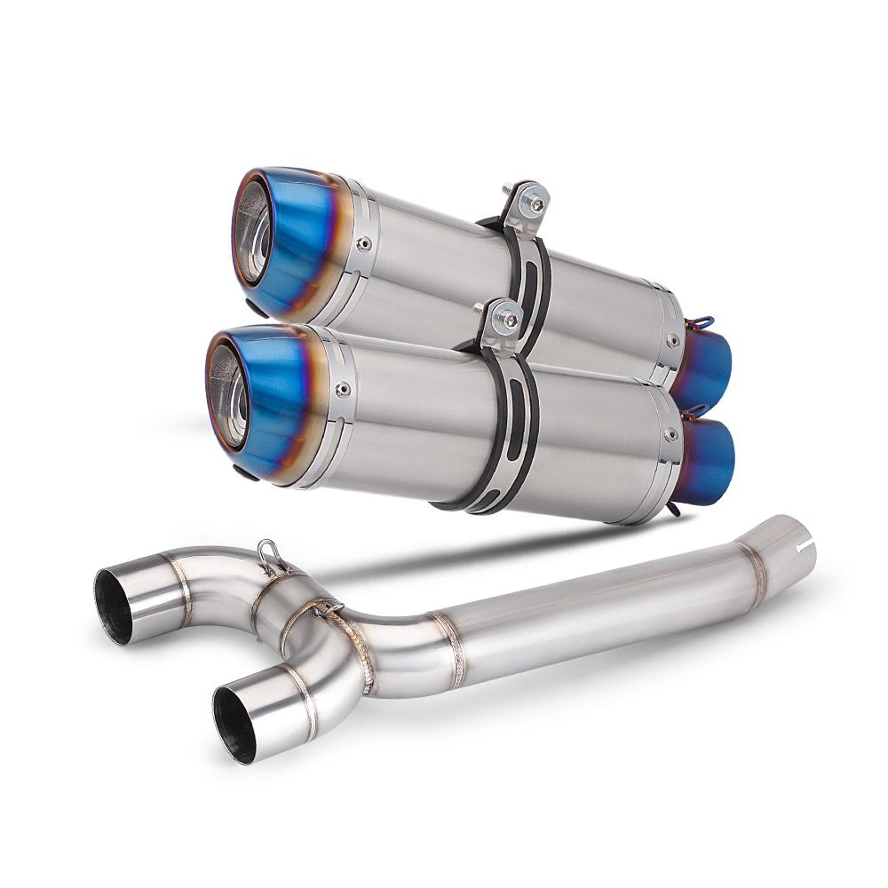 Stainless Steel Dual Outlet Exhaust System for  FZ6 FZ6N FZ6S F02 (2004-2009) 51mm Muffler Motorcycle Performance Connecti