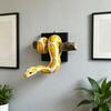 Gold Snake Wall Sculpture Shatterproof Resin Snake Figurine Wall Ornament For Living Room Bedroom Offices Decoration