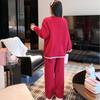 New Year's red pajamas women's half velvet Christmas bear sweet pajamas soft waxy thickened lazy wind women's loungewear