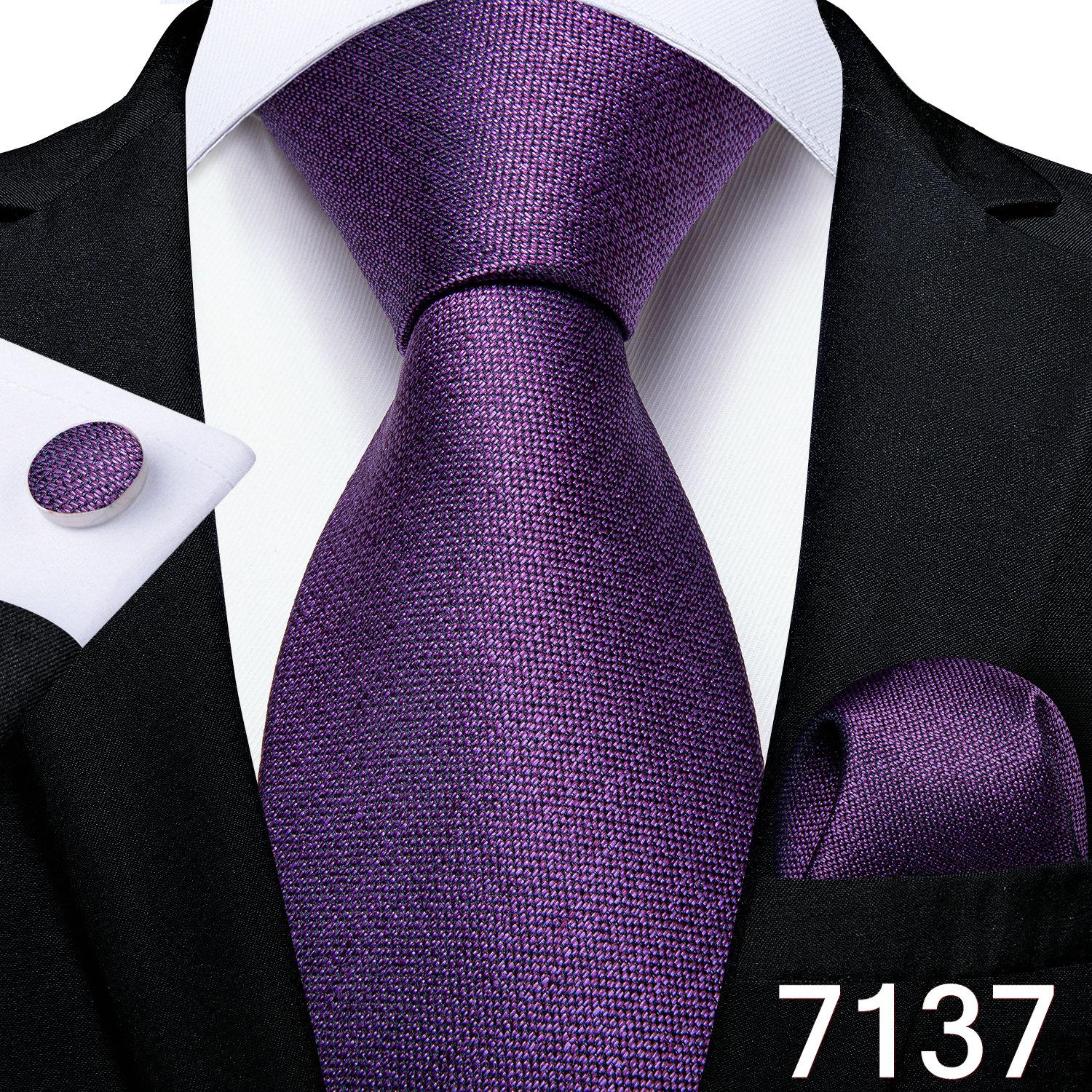 

Чоловіча модна краватка Однотонна весільна краватка Шовкова краватка Хустка Запонки для бізнесу Dibangu N-7137