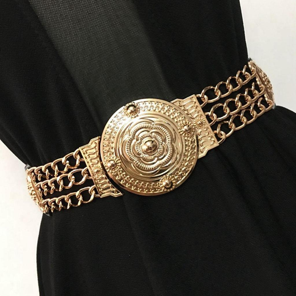 Flower Chain Belt Elegant Hollow Diamond Fashion Waist Chain Belt Metal Dress