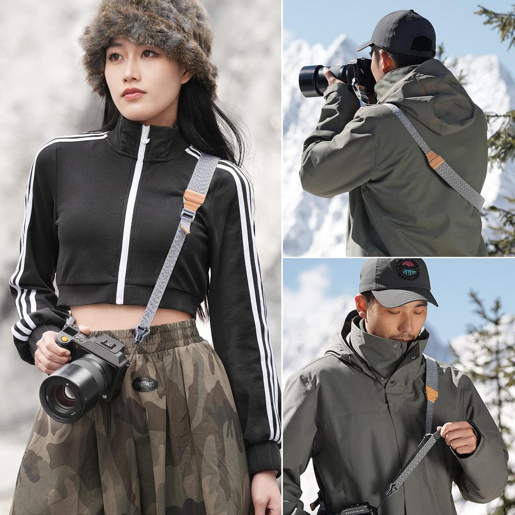 Uranji Falcam Maglink Camera Magnetic Shoulder Strap with Quick Adjustable Wide for Mirrorless and SLR Classic Style Strap, Buckle, Length, Non-Slip,