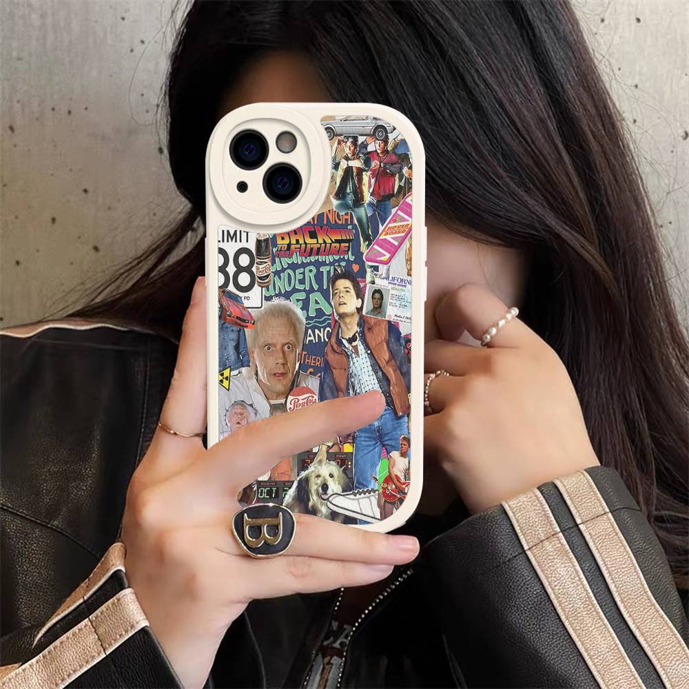 

Movie B-Back To The F-Future For IPhone 16 15 14 13 12 11 Pro Max Plus Shockproof Leather Soft Phone Cover iPhone 14 plus