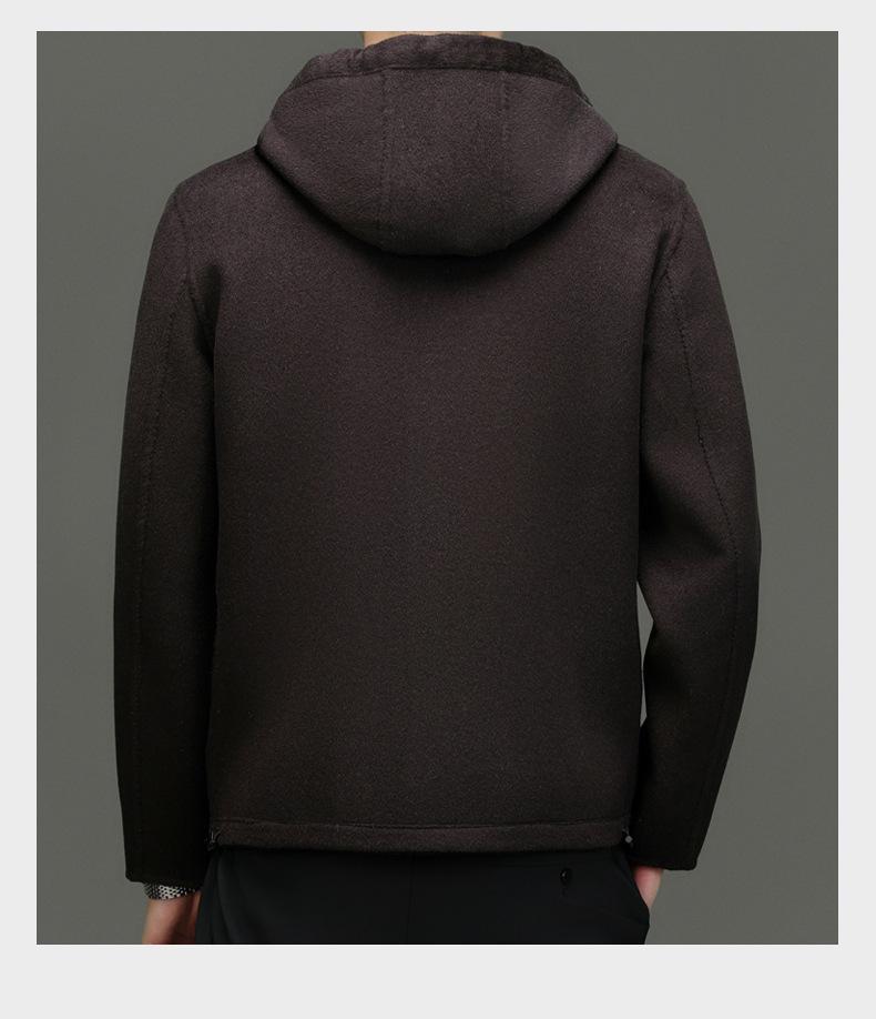 Men's Reversible Wool Hooded Jacket - Autumn/Winter Casual Loose Baseball Style Coat