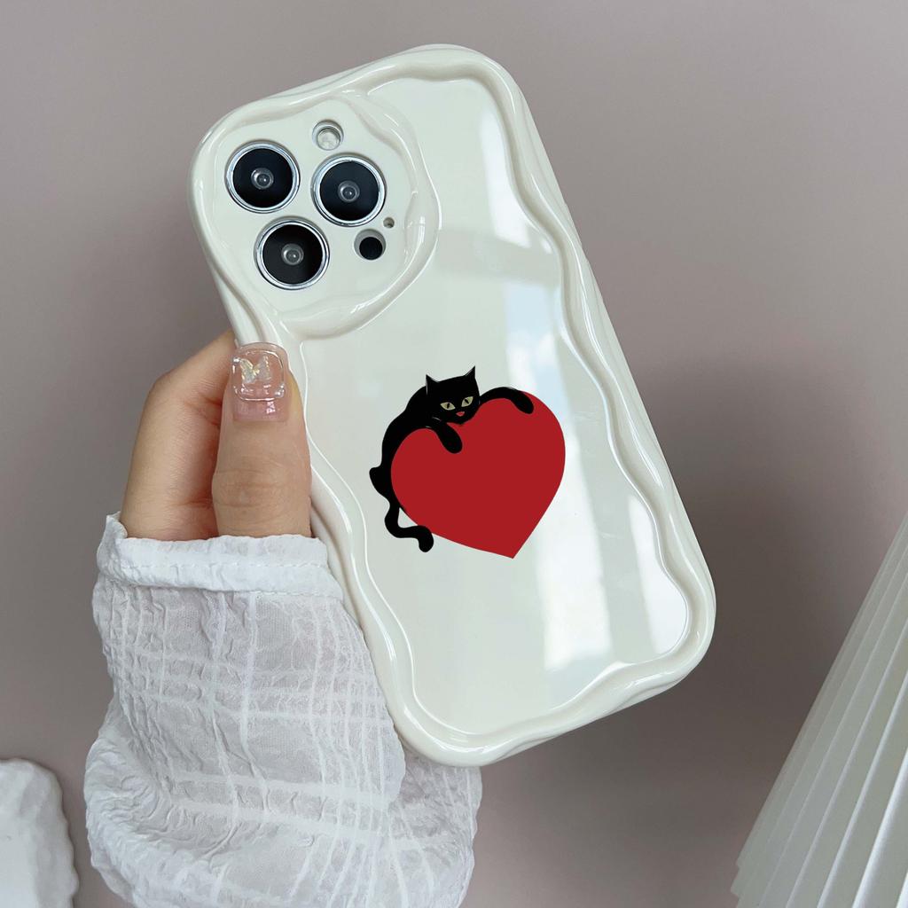 LZ8 Cartoon Cat Cute Art Clear Soft Wave Phone Cases for iPhone 15 13 Pro Max 12 Mini 14 8 Plus XS Max XR 6 Protection Back Cover