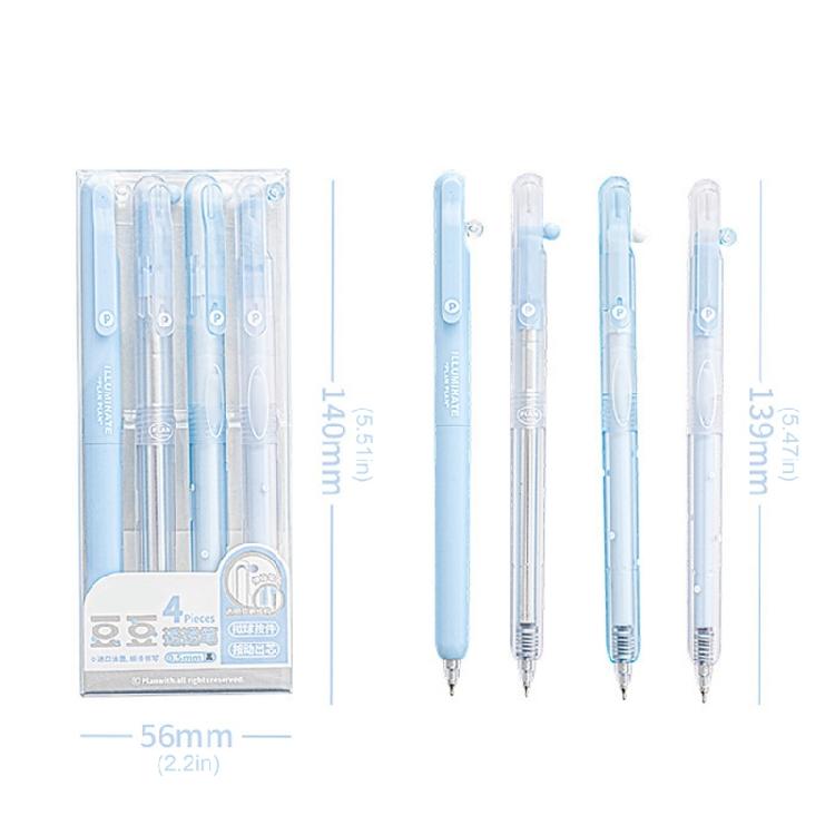 4Pcs Plastic Retractable Gel Pen 0.5MM Fine Point Gel Inks Pen Quick Dry Black Inks for Daily Journaling Note Taking
