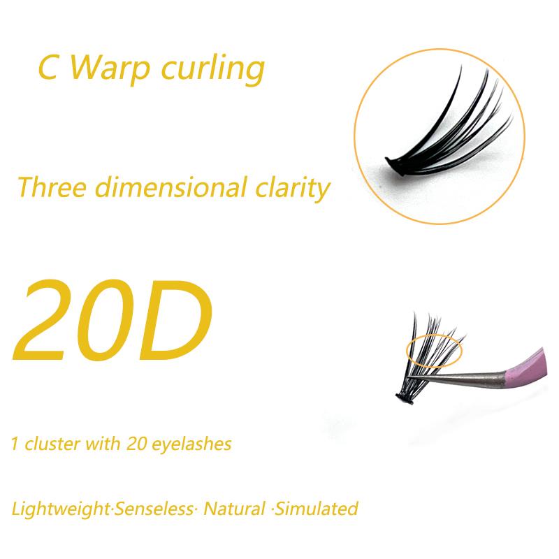 Natural False Eyelashes, 1 box 60 clusters 20D individual eyelashes, extension eyelashes, Professional Makeup
