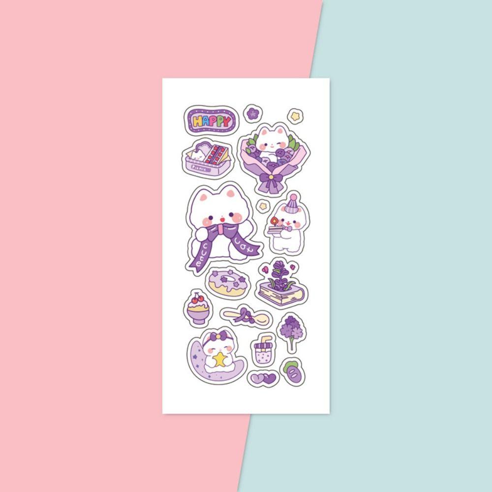 Waterproof Cartoon Stickers Transparent Water Bottle Decor New PVC Stickers  Girls