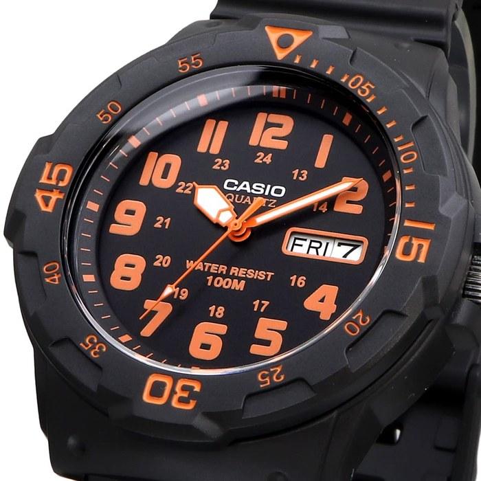 Casio Standard Quartz Watch MRW-200H-4BV Men's Black & Orange (Imported)