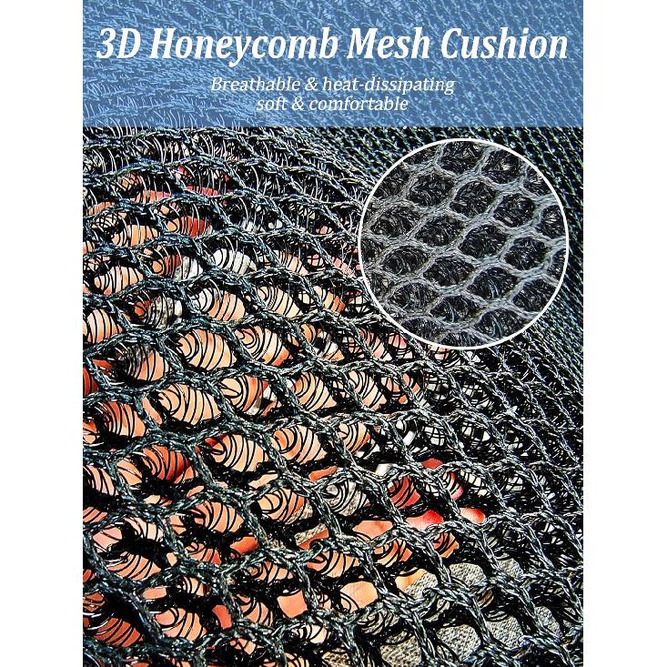 YUNZLAN Breathable 3D Air Mesh Car Seat Pad,Summer Cool Chair Seat, Car Seat Pads, Home Office Chair, Wheelchair 20" X 20" (Black, 1 Pack Seat Pad)