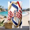 Asciugamano da Spiaggia con Stampa Calcio Croazia Asciugatura Rapida Super Assorbente Morbido Asciugamano da Bagno per Nuoto Spiaggia Viaggio Souvenir Regalo per Fan