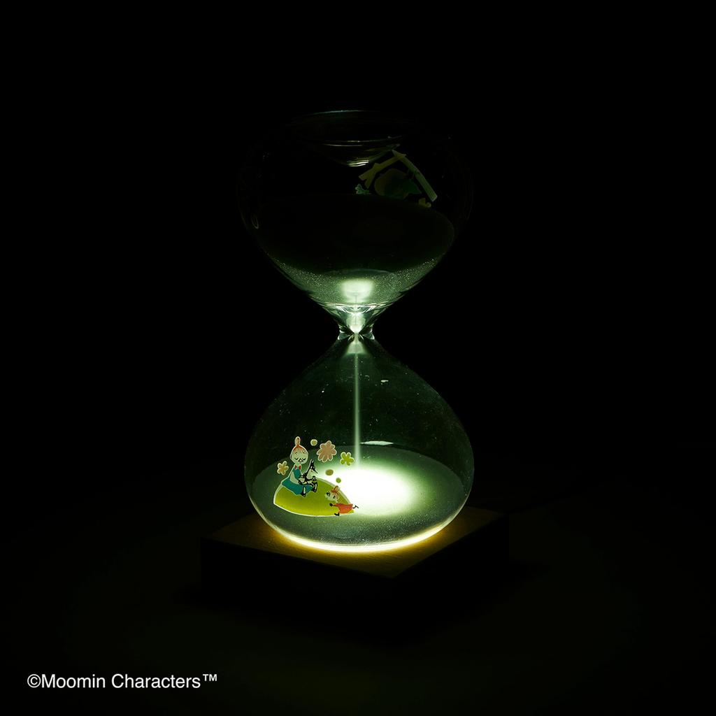 Chatani Moomin Hourglass with Counter and LED X X Item Number 15-Minute Light, Clear, H15.5 W7.5 D7.5cm, "FunScience" 152-333242W