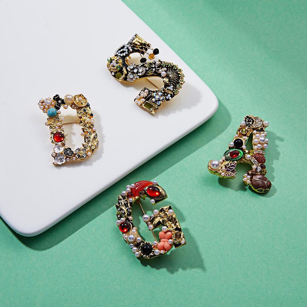 Luxury Rhinestone Floral Pearl Brooch for Women's Sweaters and Coats