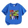 Kids Boys Girls 100% Cotton Crew Neck Short Sleeve T-Shirt, Funny Cartoon Game Character Group Print Casual Comfy Tee for Daily Wear Holiday Gift
