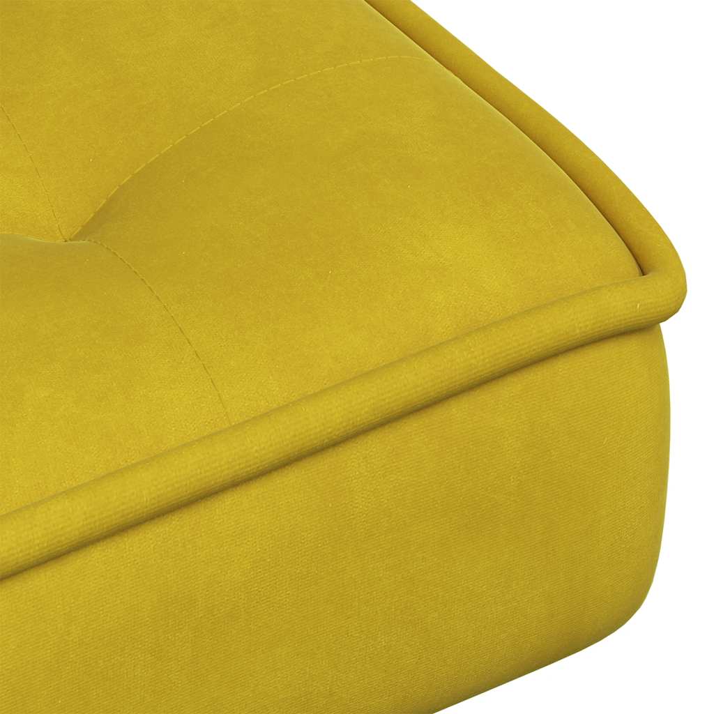 Yellow Velvet Relaxation Armchair with Footstool