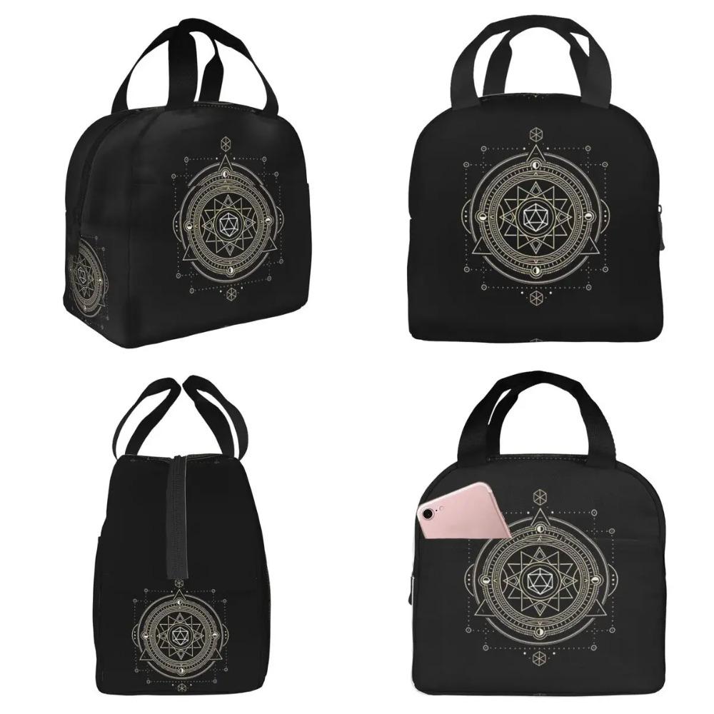 Polyhedral Dice Sacred Symbol Of The Occulti Insulated Lunch Bag for Women Office Cooler Thermal Food Box Tote Portable