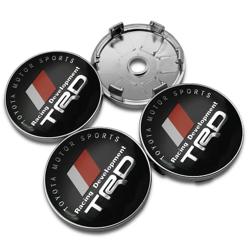 4Pcs 56mm 60mm Car Wheel Center Covers Tire Hub Caps Emblem Stickers For Toyota TRD GR SPORT Avensis Prius Rav4 Auris Yaris Aygo