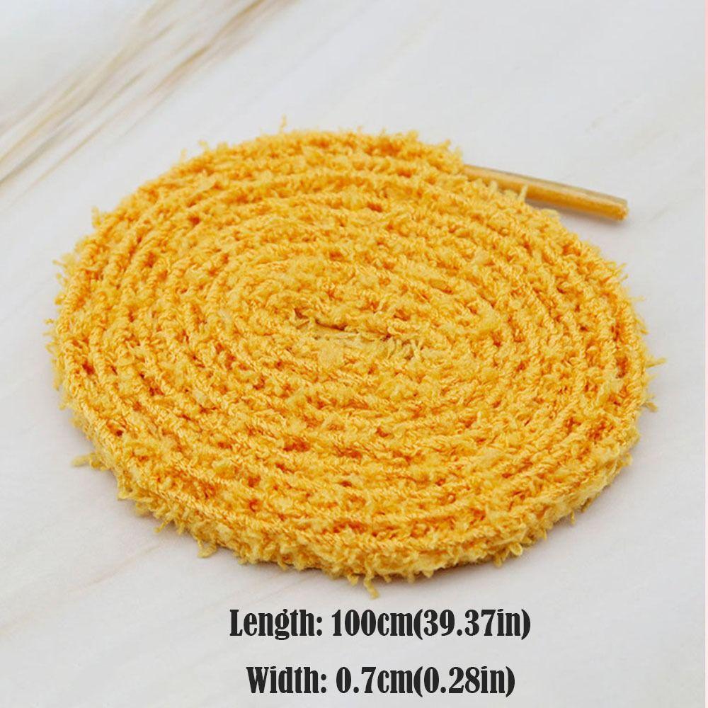 1 pár Dámské nadýchané měkké tkaničky do tenisek Ploché tkaničky Kreativní plyšové tkaničky do bot