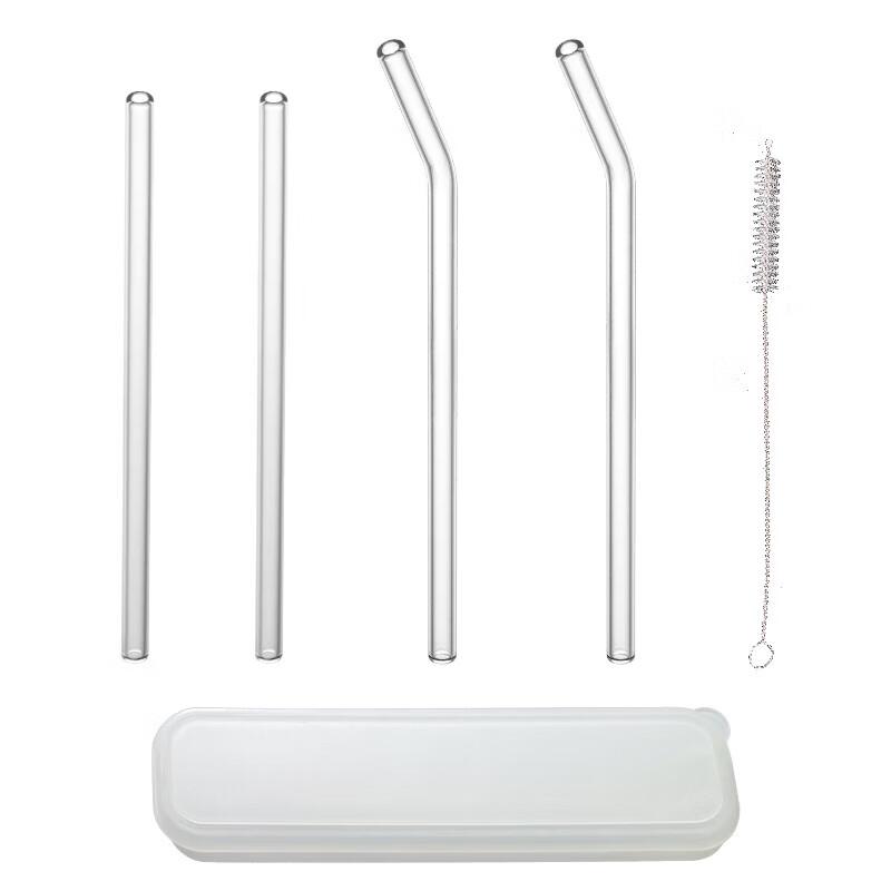 Baijie Borosilicate Glass Reusable Straw Set