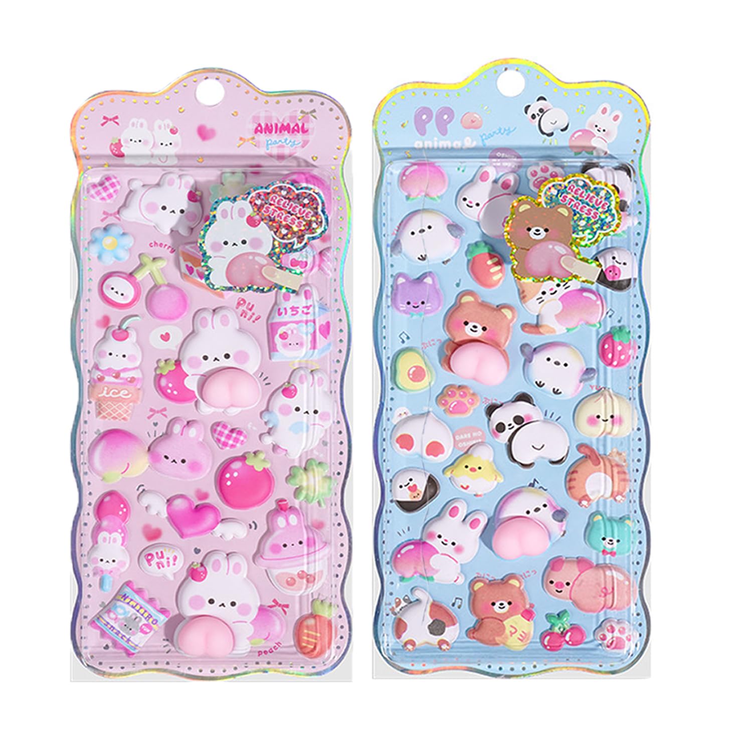 

Squishy Butt Stickers 3D Character Stickers with Texture and Squishy Perfect for Sticker DIY and [2-Pack] Cute, - Marshmallow-like - Soft, Chewy, -