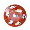 KISSYO Kutani Ware Ceramic Featuring a Cat A Beautiful and Vibrant Suitable for Use with ClickPost Japanese-made Plate, 9.5cm, Design. Design. (Japan