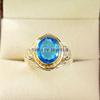 Blue Topaz Oval Cut Gemstone With 925 Sterling Silver Ring For Men's #A886 JL375669038121