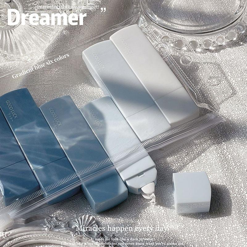 6pcs/set Blue Color Correction Tape Series Ins Korea Creative Gradient Solid Color Correction Tape Student School Stationery
