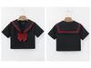 Rotes dreiteiliges japanisches JK-Uniform-Set - Langärmliger klassischer Akademie-Stil mit kurzem Rock