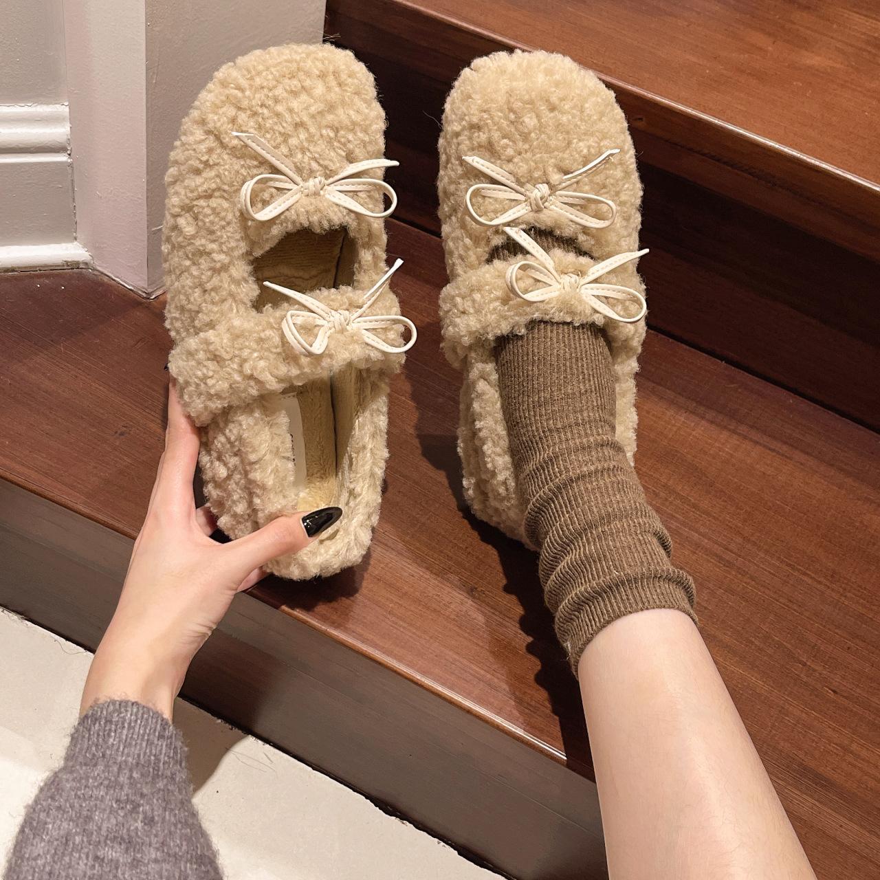 

Inner heightening lamb wool shoes women s winter wear 2025 new Korean version fairy style gentle velvet Mary Jane single shoes 35