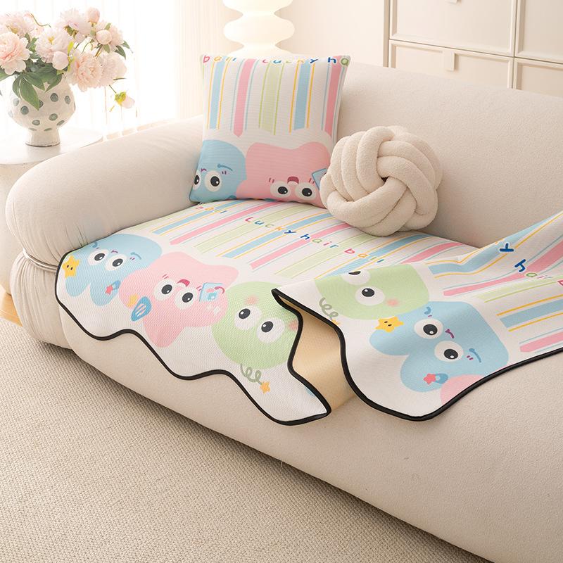 Summer New Special-Shaped Irregular Sofa Cushion Cartoon Cool Feeling Cool Feeling Cover Cloth Straight Row Fixed Mat Cover