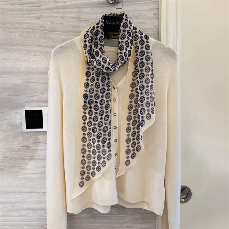 NINA SOLOR Silk Lightweight Long Scarf