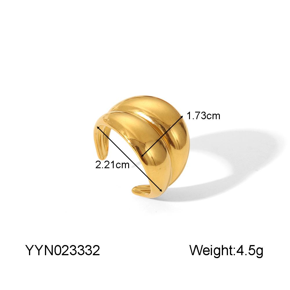 Gold Color Stainless Steel Openable Rings For Women Geometric Layered Figure Accessory
