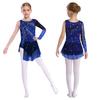 Lyrical & Figure Skating Dress for Girls - Rhinestone Embellished Asymmetrical Costume with Contrast Color Design