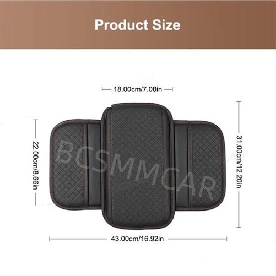 Car Armrest Cushion Cover Center Console Box Protector Pad With Storage Pocket