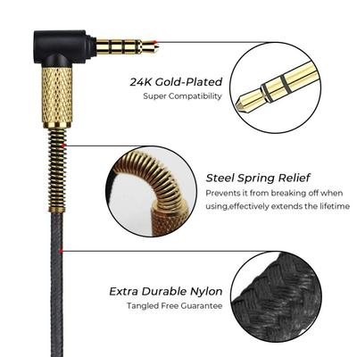 2.5mm To 3.5mm Earphone Cable for HD598/HD599/HD558/HD518/HD599 Headset Cord Wear Resistant Headset Cord In Line Control