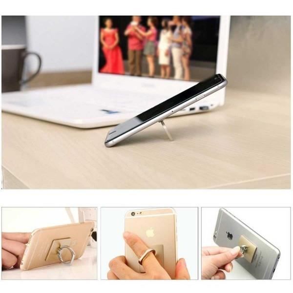 Ringhalterung - Universell - 360° Drehbar - Silber - Metall ABS - Smartphone/Tablet