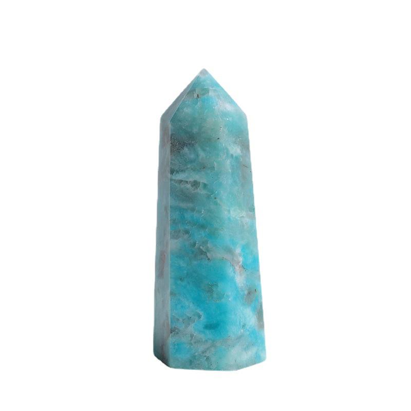 Natural Polished Amazonite Hexagonal Crystal Point Ornament