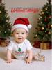 Four Seasons Baby Bodysuit: Newborn Triangle Romper with Christmas Print, Short Sleeve Onesie for Comfortable Outings
