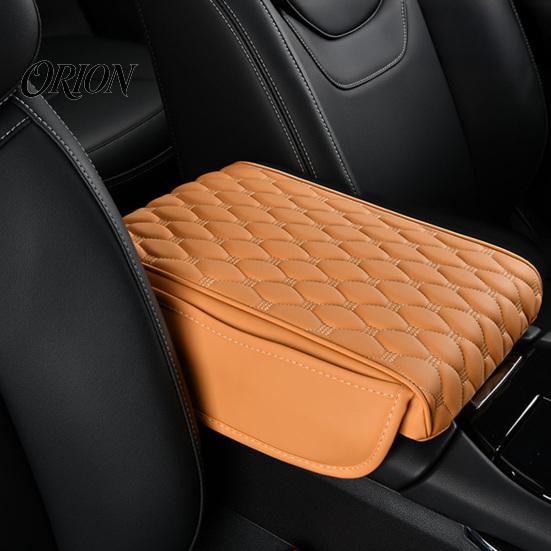 Auto Armrest Box Cover Car Console with Storage Bag, Universal Imitation PU Leather Interior Accessories Pad, Diamond Quilted Protector for