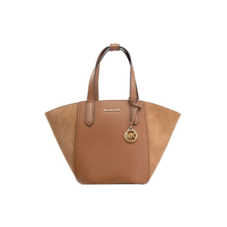 

Michael Kors MK Portia Classic Velvet Color Block Commuter Fashion Tote Bag Women tote Brown 35F1GPAT1S-230 Basic Set (Bag+Dust Bag)