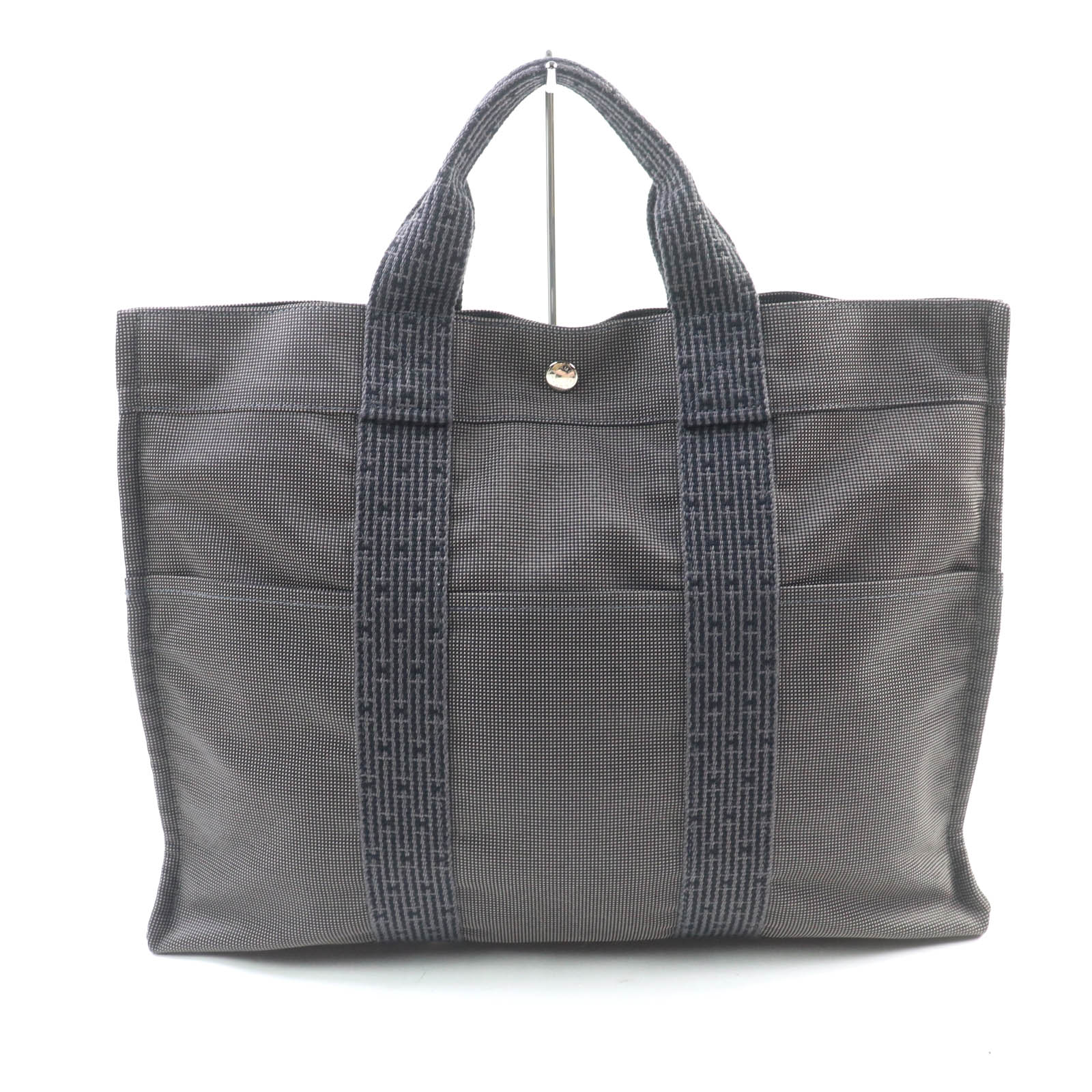 

Excellent HERMES Tote Bag Her Line MM Serie Button Canvas gray polyamide Women Used