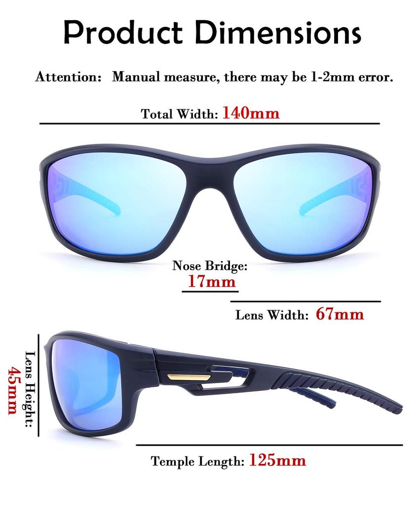 Feisedy TR90 Polarized Sports Sunglasses with UV Protection for and Ultra B2616 Men's Golf, Fishing, Running, Baseball, Cycling, Lightweight,