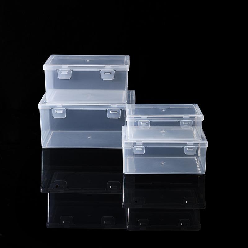 Transparent Rectangular Plastic Lock Empty Box, Sample Box, Spare Parts Packaging Box, Tool Mask Storage Box