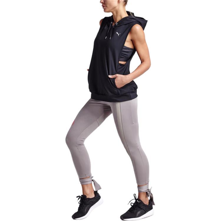 Puma Einfarbige Sporthose mit Schleifen-Verzierung, Slim Fit, Damen Unterteil, Rock-Grau 576329-17