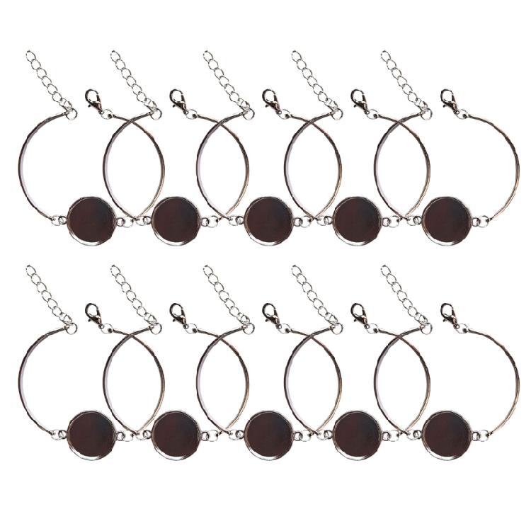 

Versatile Round Stone Mount Bracelet Findings Handmade Jewelry Accessories Wristchain Making Findings 20mm