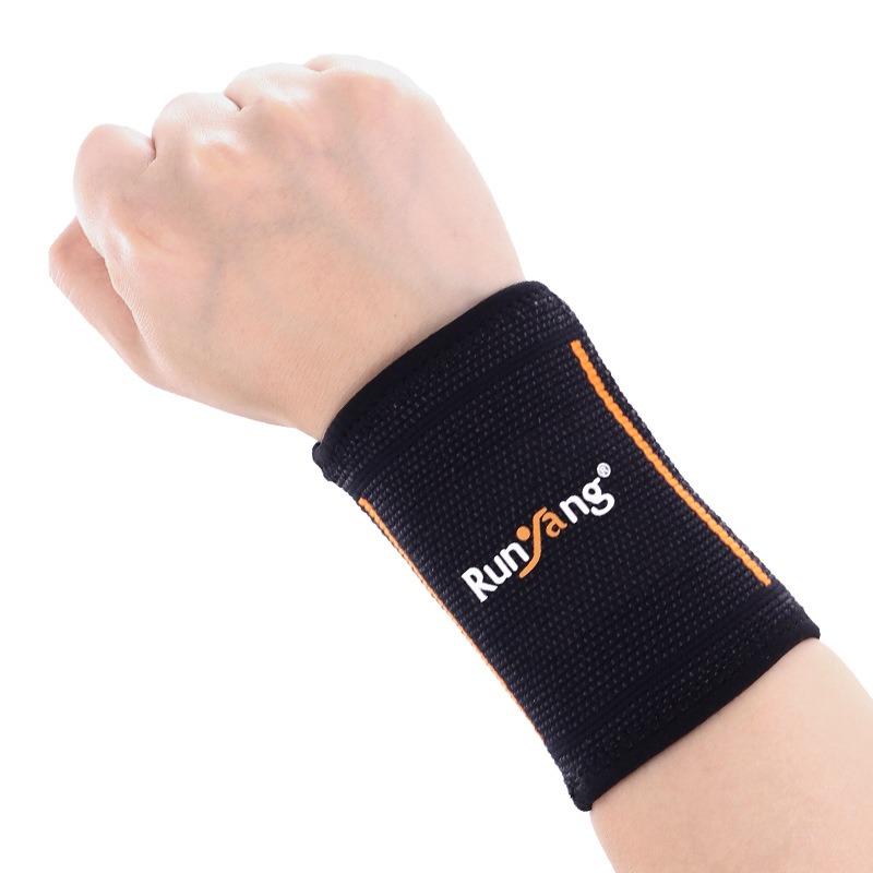 

Stretch Knitted Sports Wrist Guards Joint Thin Breathable Sweat Badminton Tendon Sheath Men Basketball Fitness Pressure Guards L