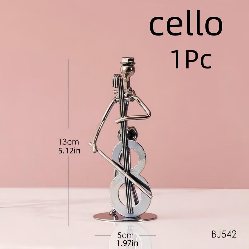 1piece Metal Puppet Playing Musical Instrument, Vintage Band Model, Living Room Desktop Decoration, Home Decoration