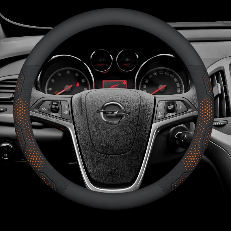 Opel OPCline ASTRA CORSA INSIGNIA MOKKA VECTRA GTC Tigra Carbon Fiber Suede Leather Car Steering Wheel Cover Auto Accessories