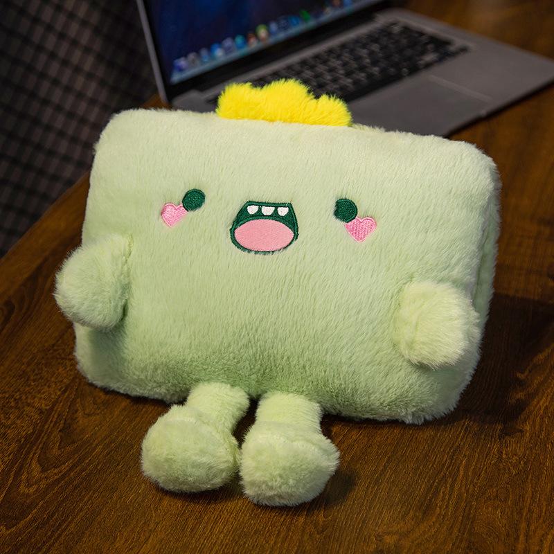 Pătură Pernă de Mână cu Dublu Scop Student Drăguț Animal Mic Husă de Încălzit Mâinile Poate Interveni în Perna Perna pentru Pauza de Prânz la Birou