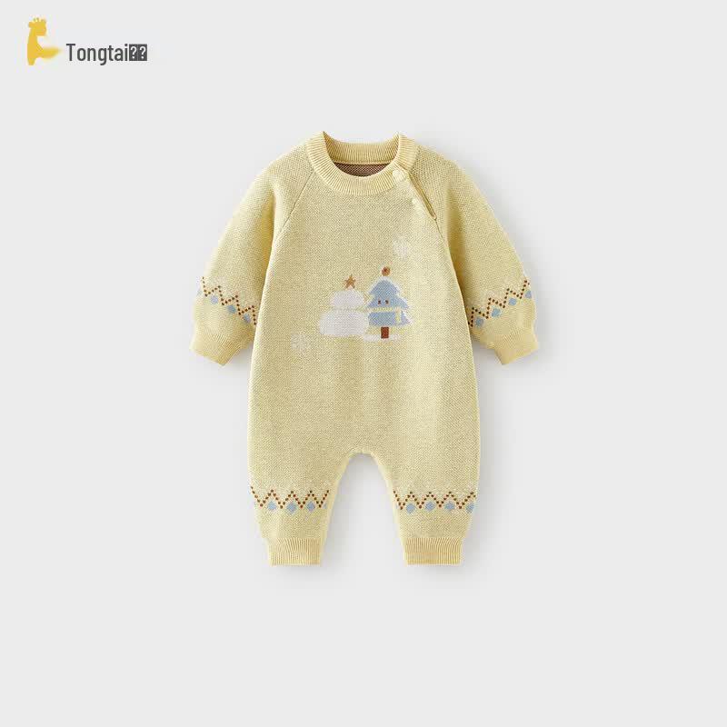 TONGTAI Baby Long Sleeve Knitted Romper